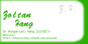 zoltan hang business card